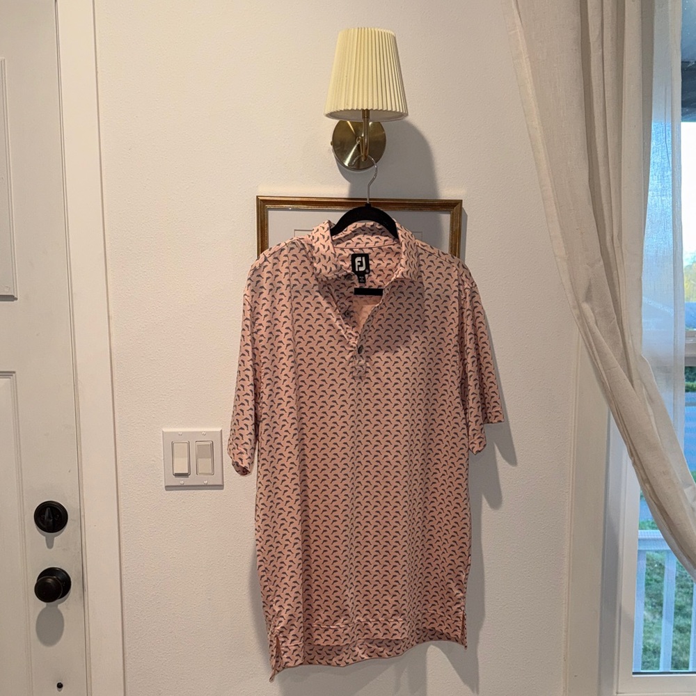 FootJoy Pink Patterned Golf Polo